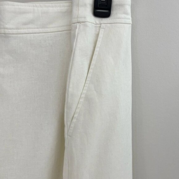 J. Crew Button linen midi skirt in White Plus Size 24 - Picture 4 of 8